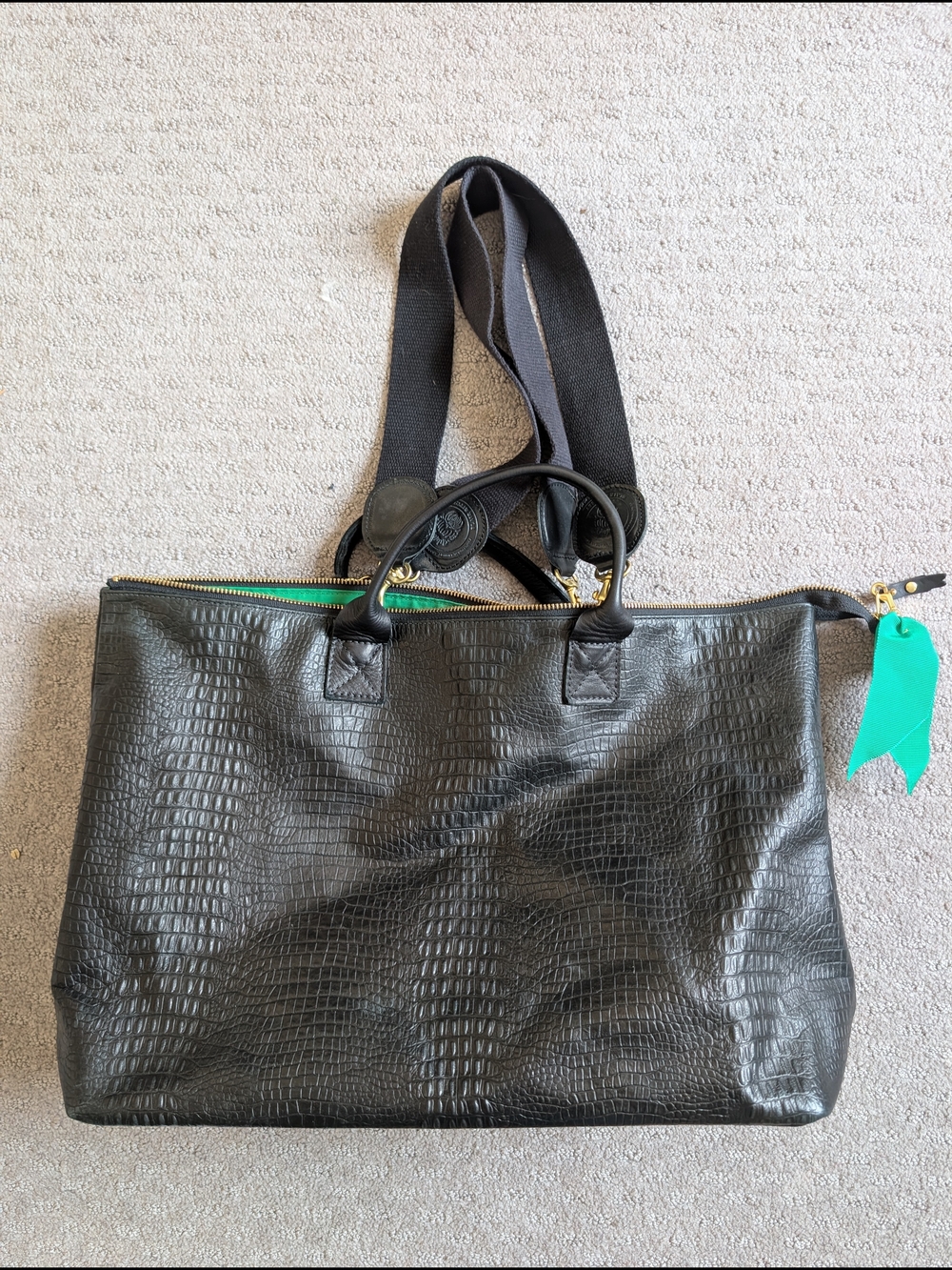 Blair ritchey Full Sized Hugh - Black Croc Leather - With French Ribbon Zip